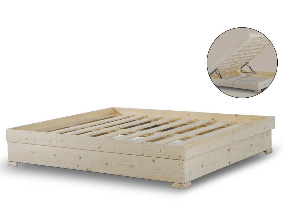 בסיס מיטה מעץ כולל ארגז מצעים 190*120 דגם אוראל – רבדים_ללא מזרן | וואלה  שופס